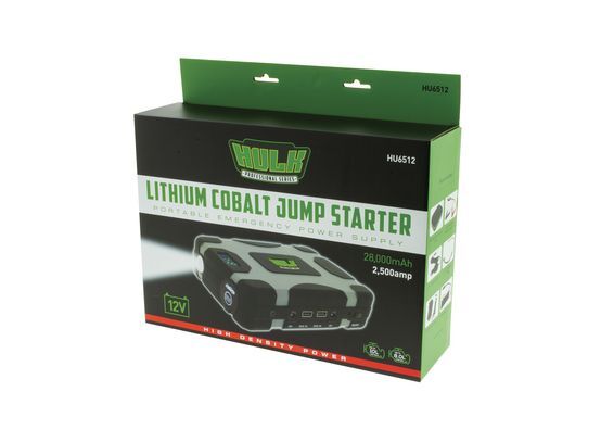 Hulk 4X4 - LITHIUM-COBALT JUMP STARTER 28,000mAh W/LED DISPLY, CARRY