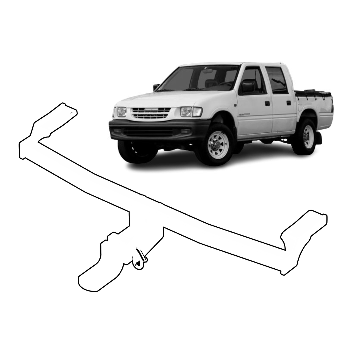 BTA | Heavy Duty Towbar | Holden Rodeo Ute / Tray 1981–2003 | Capacity 1800kg | HOL04H