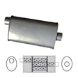 Redback - 2" Universal Muffler Offset/Centre 305x203x101mm Oval Aluminised