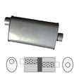 Redback - 2" Chambered Universal Muffler Offset/Centre 16"x8"x4" Oval Aluminised Steel