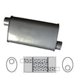 Redback - 2" Universal Muffler Offset/Offset 16x8x4 Oval Aluminised