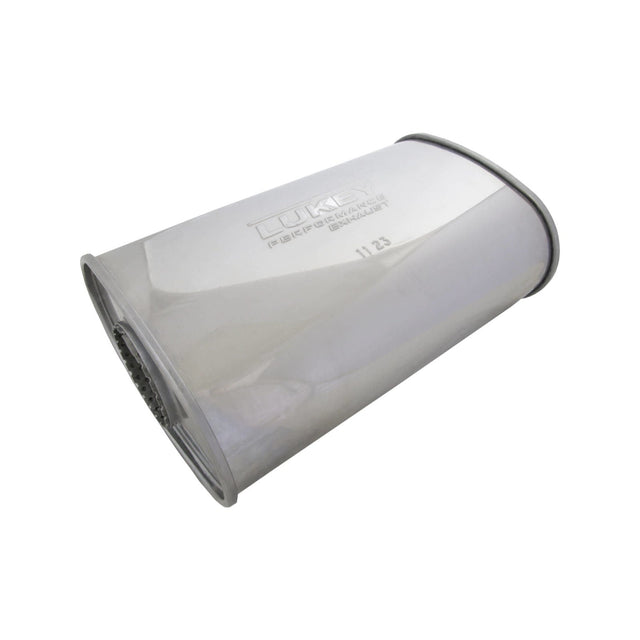 Lukey - 2.25" Chambered Muffler O/C 14"x8"x4" Oval 430 Stainless Steel