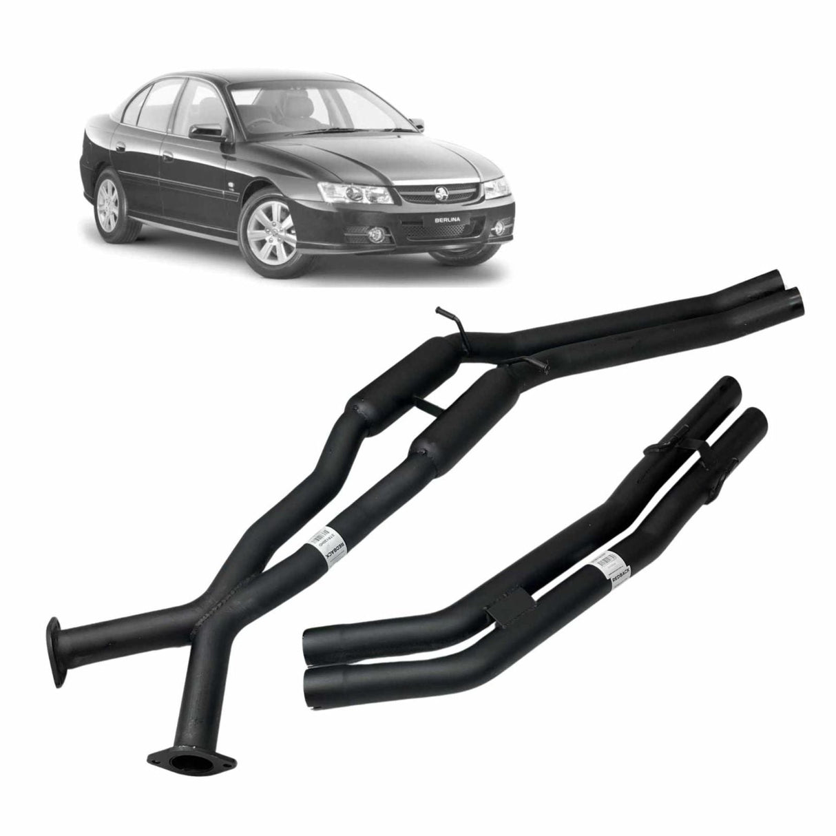 REDBACK - Holden Commodore 5.7L V8 VT VX VY VZ, VZ V6 or Supercharged Sedans Cat Back Exhaust with Hotdogs & Rear Muffler Delete
