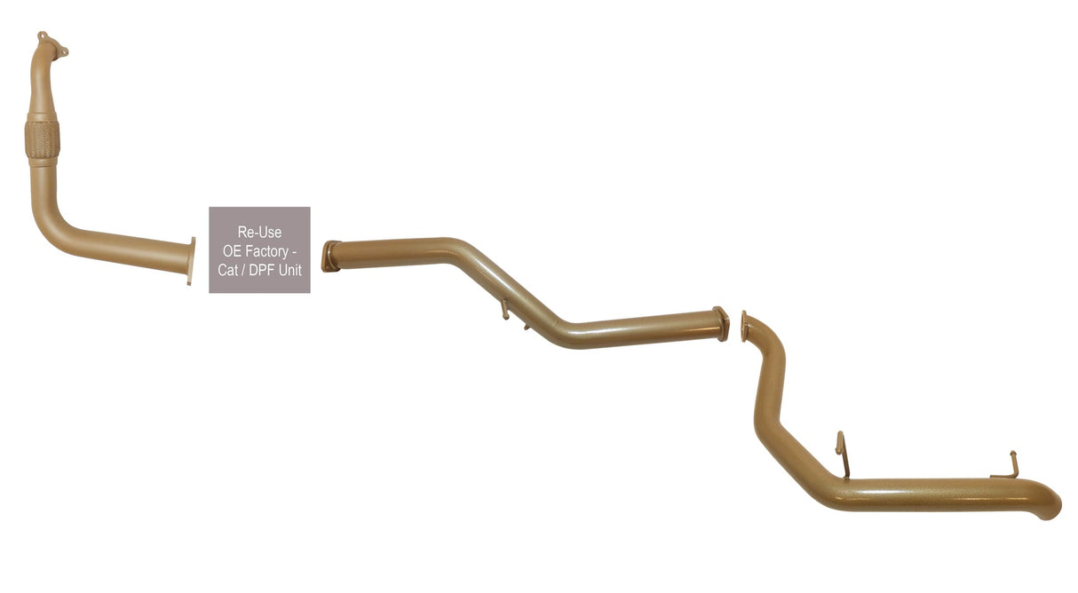 Pacemaker King Brown | Single 3" DPF Back Straight Pipe | Mitsubishi Pajero NX 3.2L TD 2016-2021 | KBD9025-XXXX