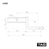 TAG | Heavy Duty Tow Ball Mount | 203mm Long 70mm Drop 50mm Square Hitch | L4181