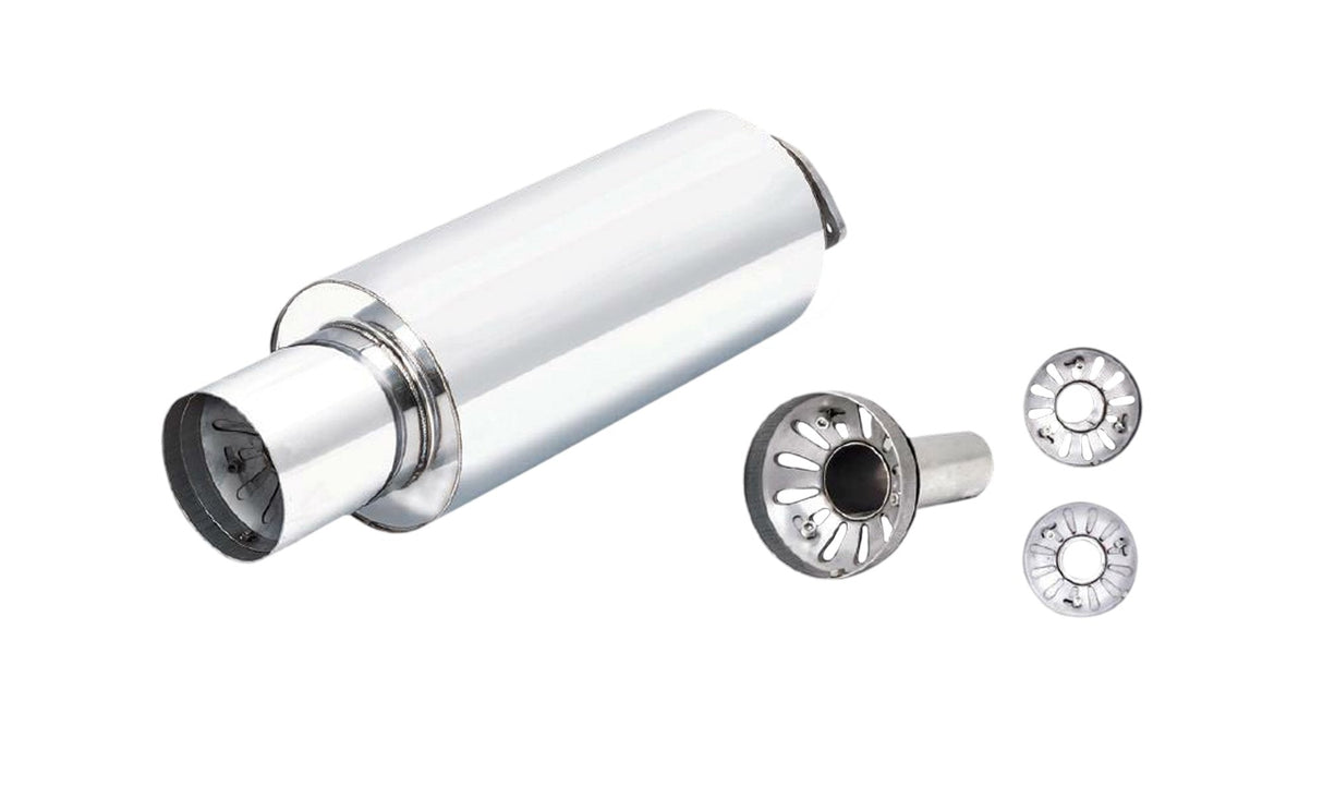 XForce | 3.5" Inlet Cannon Muffler | 4.5" Tip | 304 Stainless Steel | MF-LP08-3.5