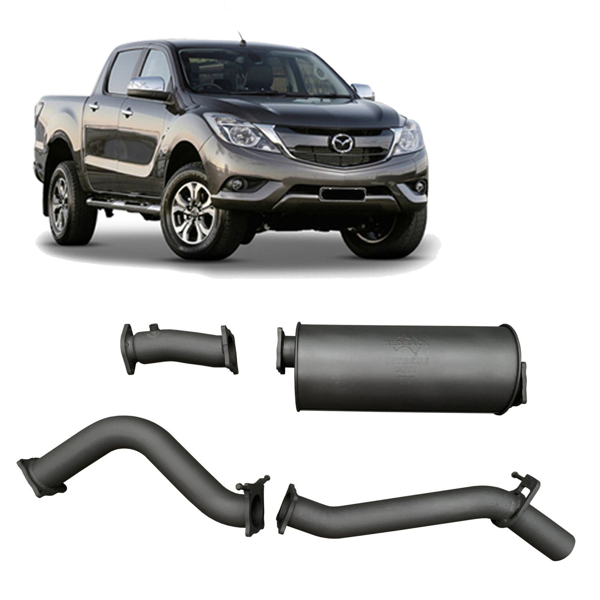 Redback Performance - Mazda BT-50 (07/2016 - 09/2020) Exhaust (Extreme Duty 4x4) "Pipe & Muffler"