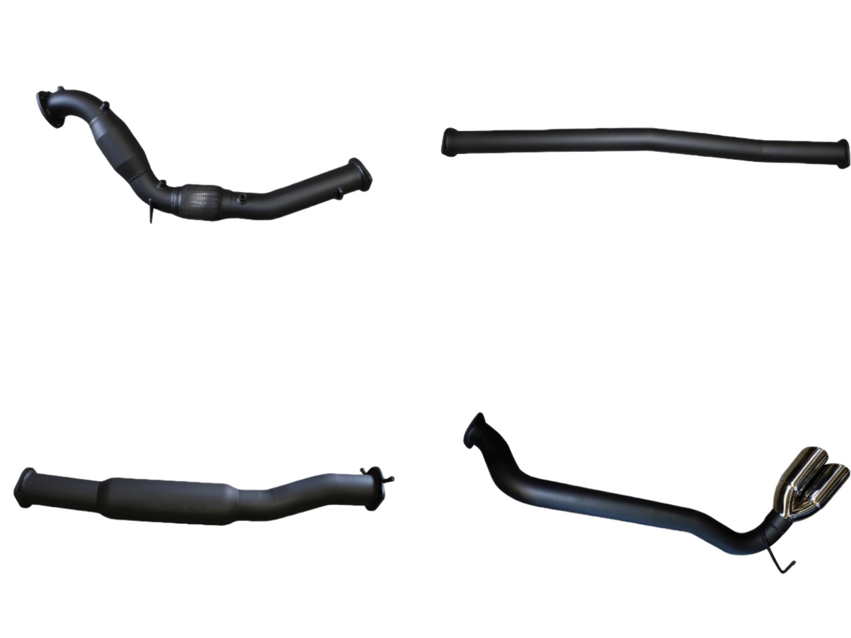 Manta - Ford Ranger Ute PX MkII, MkIII 3.2L CRD (2015-2022) - Turbo Back - 3" Single Exhaust with Cat & Hotdog - Twin Tip Side Exit