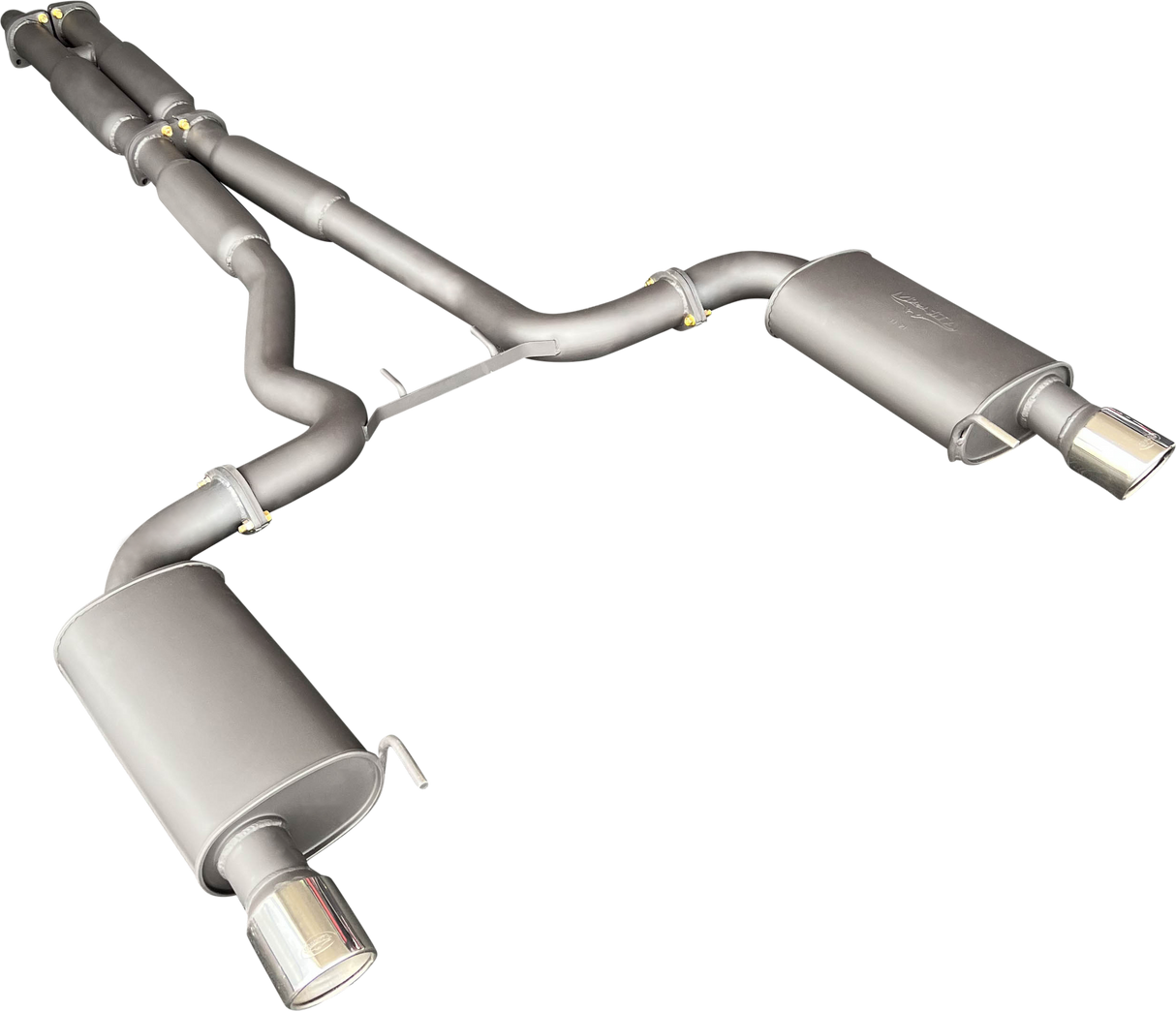 Manta - Ford Mustang Coupe FM S550 5.0L V8 Fastback (2015 - 2017) - Cat Back - 3" Dual Exhaust - with Centre Hotdogs and Rear Mufflers + Twin Tips