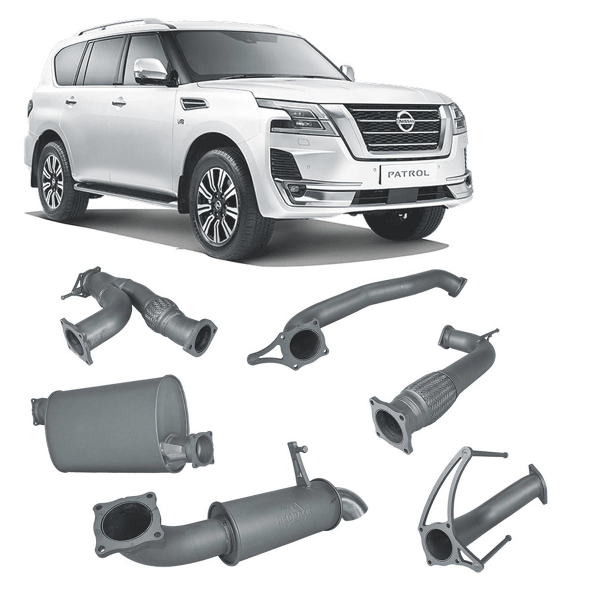 Redback Extreme Duty Exhaust for Nissan Patrol Y62 (02/2013 - on) "Pipe & Muffler"