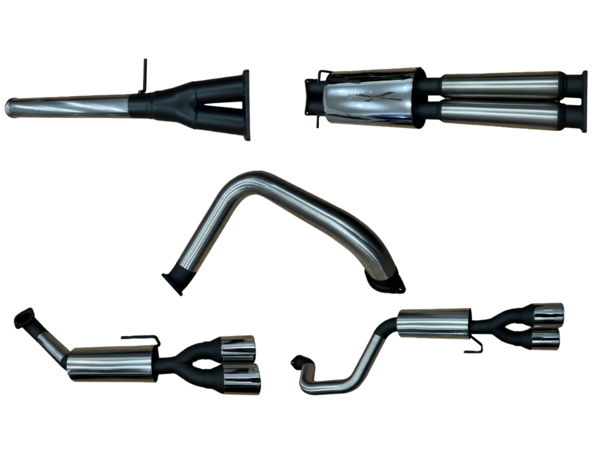 Manta - Chevrolet Silverado (2019-2024) 1500 6.2L V8 - 3" Stainless Dual Cat Back Exhaust System with Hotdogs & Muffler Centre  + Mufflers Rear with Quad Tips