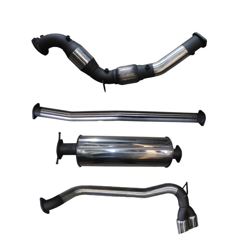 Manta - Ford Ranger Ute PX MkII, MkIII 3.2L CRD (2015-2022) - Turbo Back - 3" Stainless Single Exhaust with Cat & Muffler - Twin Tip Side Exit