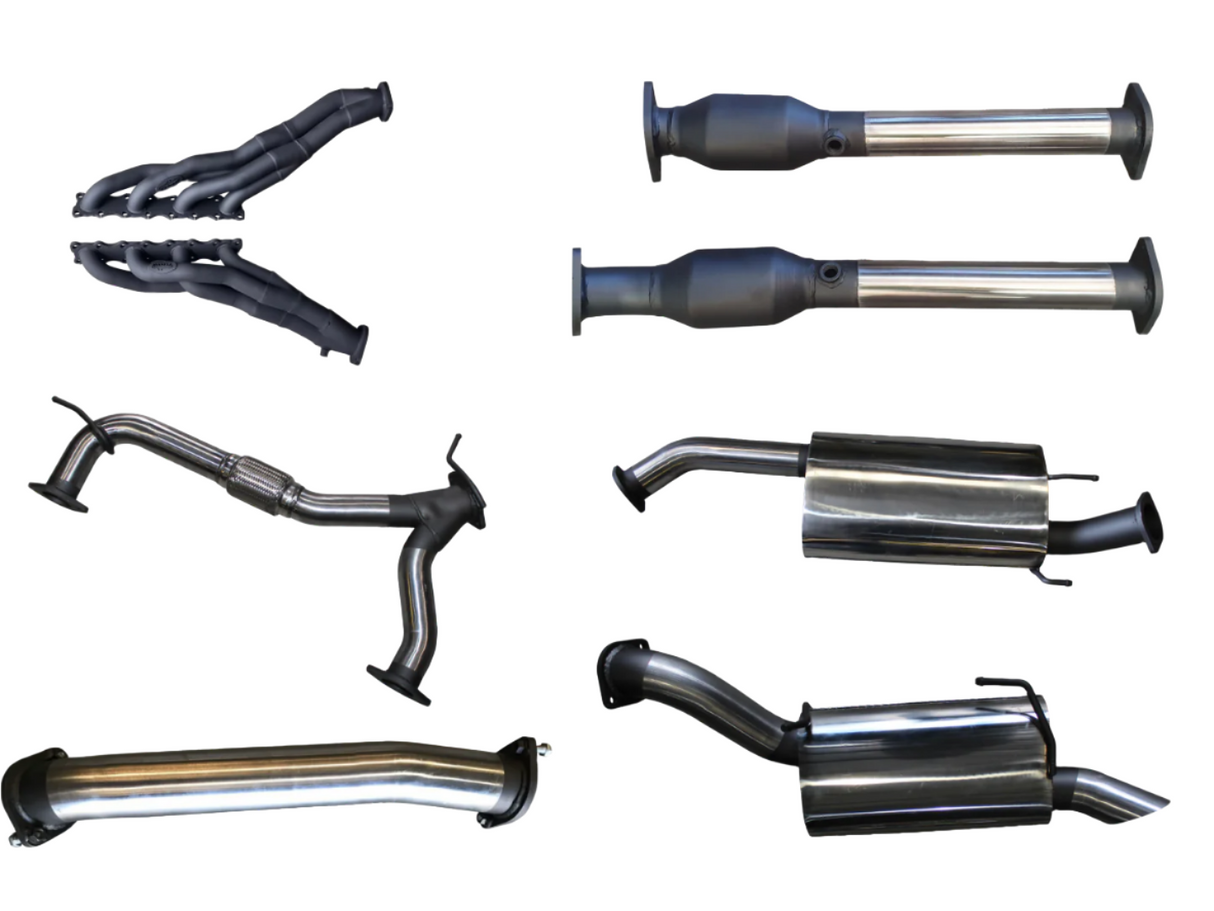 Manta - Nissan Patrol Y62 V8 5.6L Wagon 3in Full Exhaust System - Extractors, Hi Flow cats, muffler centre