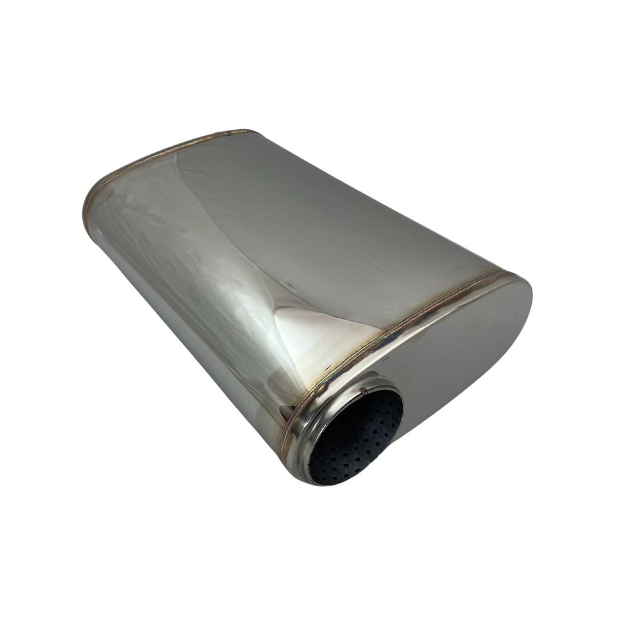 REDBACK | 304 Stainless Polished Performance Muffler 9"x4" Oval 14" Long 3" ID | STR7765-304N