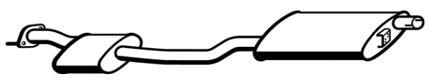 Standard Replacement - Ford Falcon XF 3.3lt 4.1lt Carb & E.F.I. Sedan Wagon Panel Van Ute Centre Muffler (1/86-91) (BM4113) (Berklee)