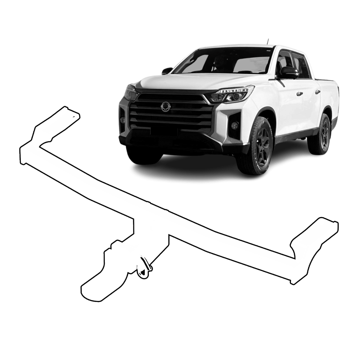 BTA | Heavy Duty Towbar | SsangYong Musso Short Tub 2021–On | 3500kg Capacity | SSY04H