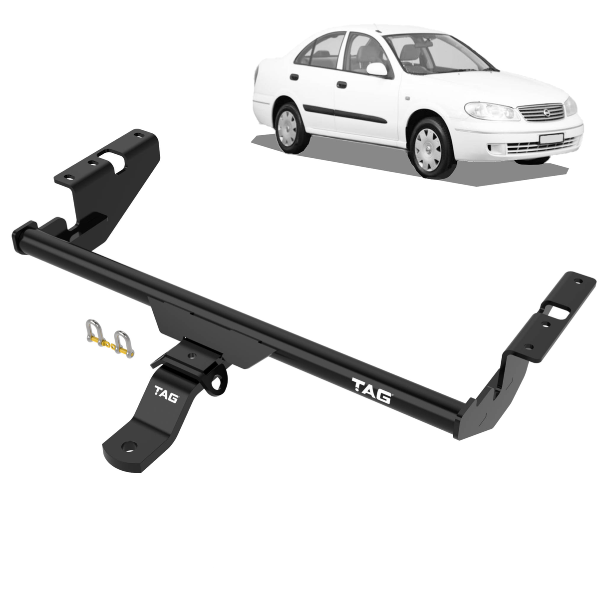 TAG | Standard Duty Towbar & Universal Wiring Kit | Nissan Pulsar N16 Sedan 2000–2003 | T2D459-K301