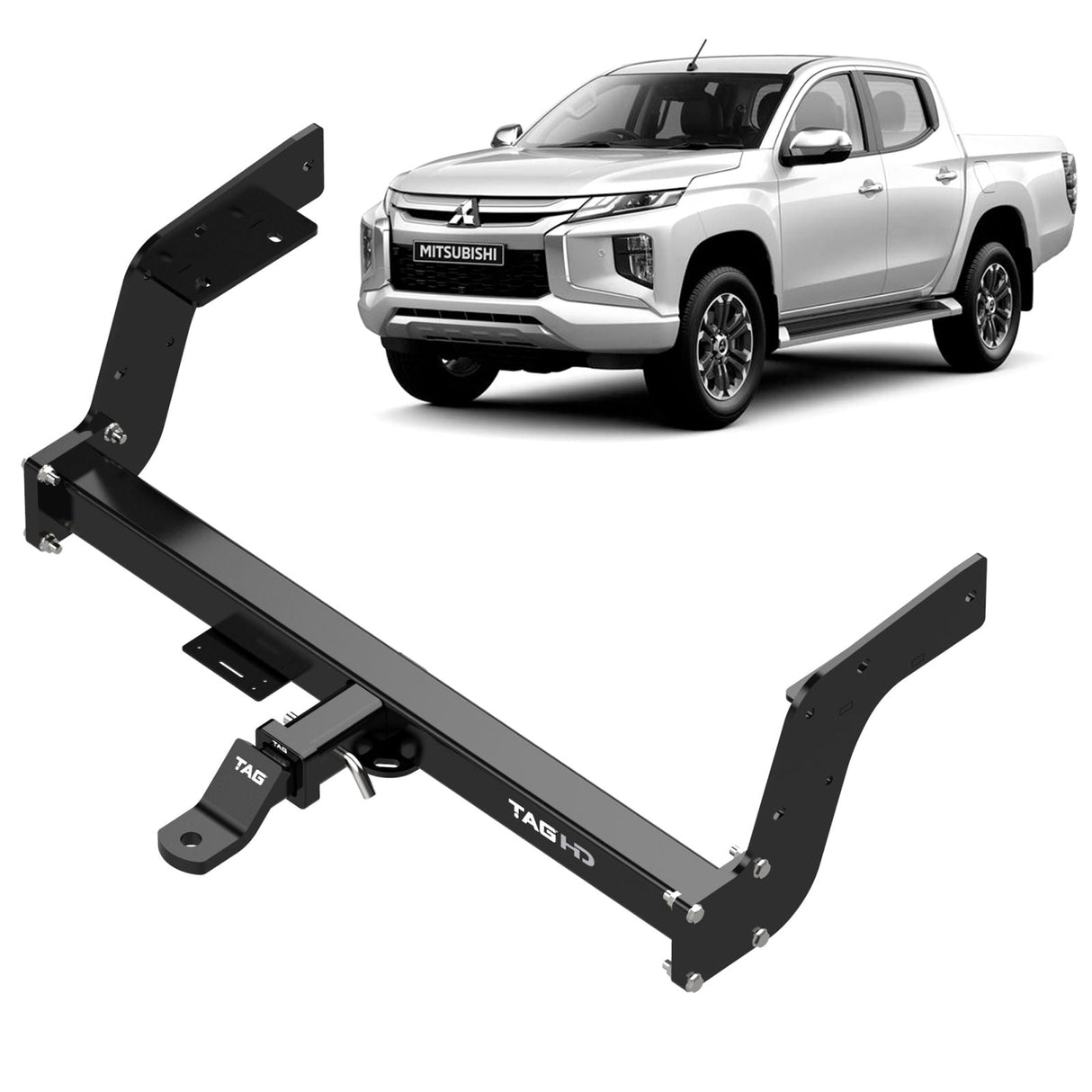 TAG | Heavy Duty Towbar 3-Piece & Direct Fit Wiring | Mitsubishi Triton MR Ute 2018–2023 | T7C707-K202