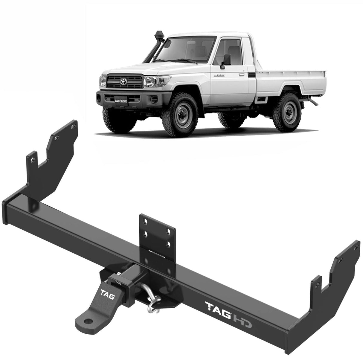 TAG | HD Towbar & Direct Fit Wiring Kit | Toyota Landcruiser 75/79 Series Single Cab 1985–2012 | T7T672-K201