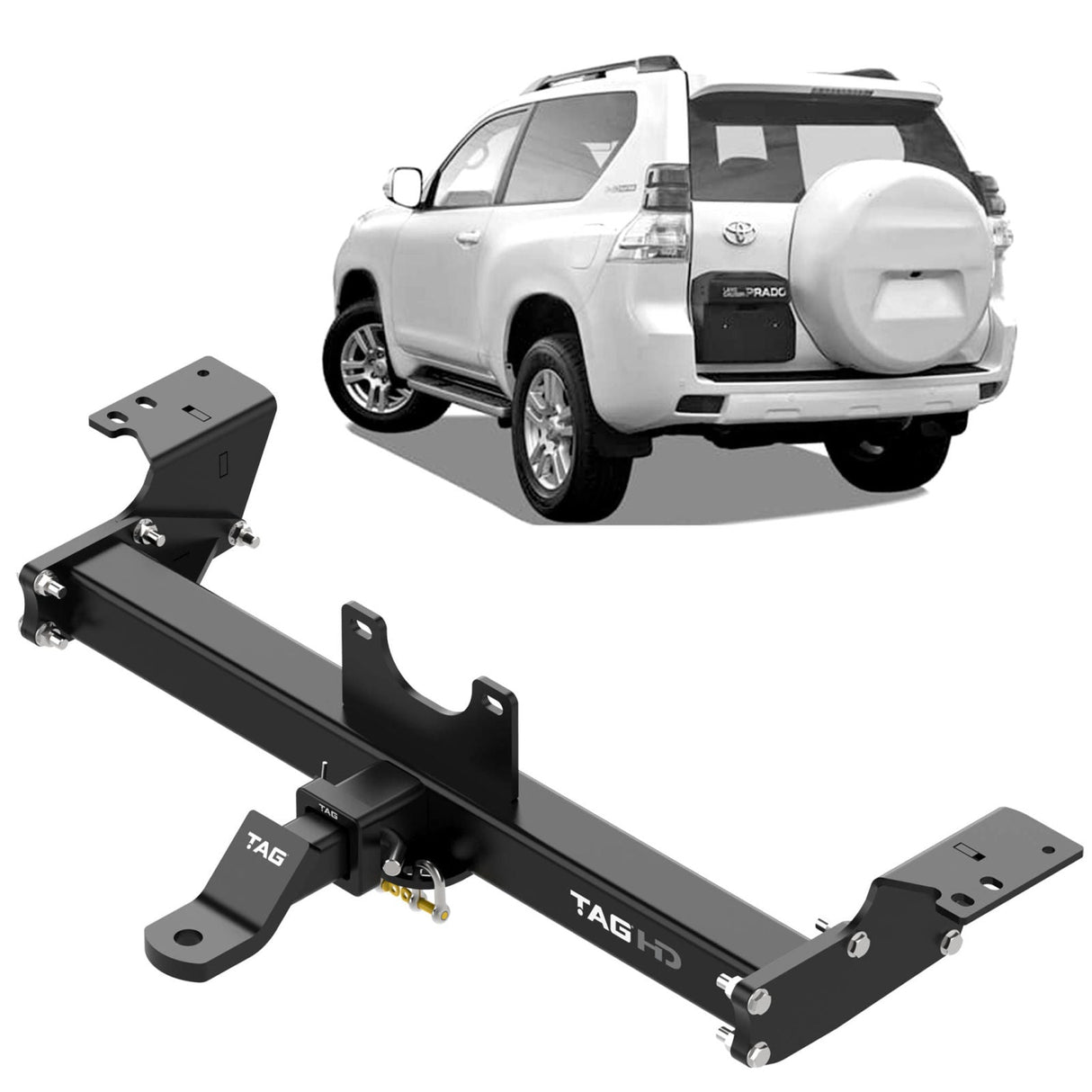 TAG | Heavy Duty Towbar & Direct Fit Wiring Kit | Toyota Prado 120 Series SUV 2002–2009 | T7T729-K202