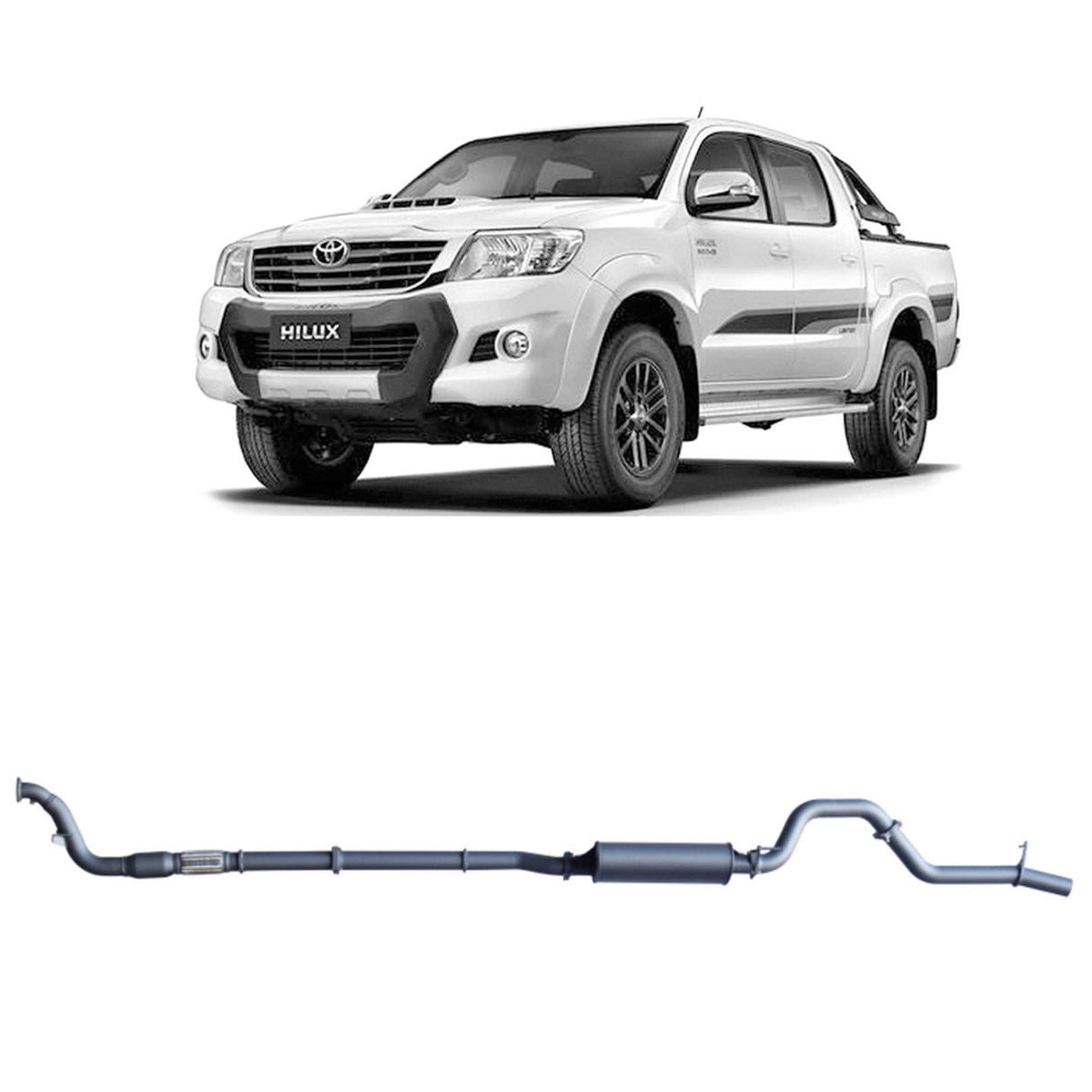 Redback Extreme Duty Exhaust for Toyota Hilux 3.0L D4D (02/2005 - 10/2015) "Cat & Muffler"