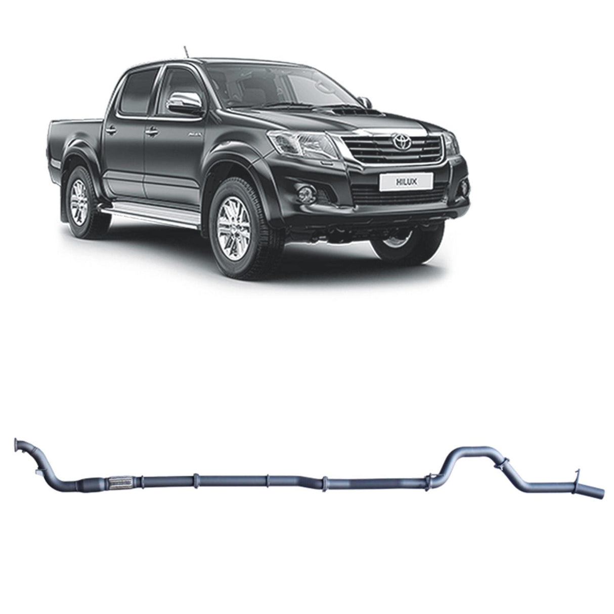 Redback Extreme Duty Exhaust for Toyota Hilux 3.0L D4D (02/2005 - 10/2015) "Cat & Pipe"