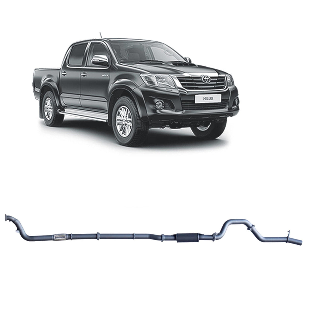 Redback Extreme Duty Exhaust for Toyota Hilux 3.0L D4D (02/2005 - 10/2015) "Pipe & Resonator"