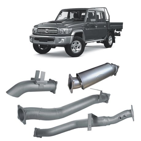 Redback Extreme Duty - Toyota Landcruiser 79 Series (2016 - On) Dual Cab 4" DPF Back Exhaust with Resonator
