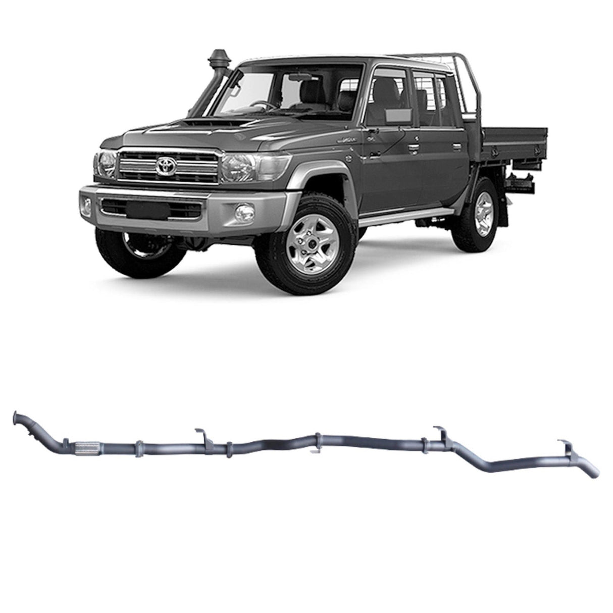 Redback Extreme Duty Exhaust for Toyota Landcruiser 79 Series Double Cab (01/2012 - 10/2016) "Pipe Only"