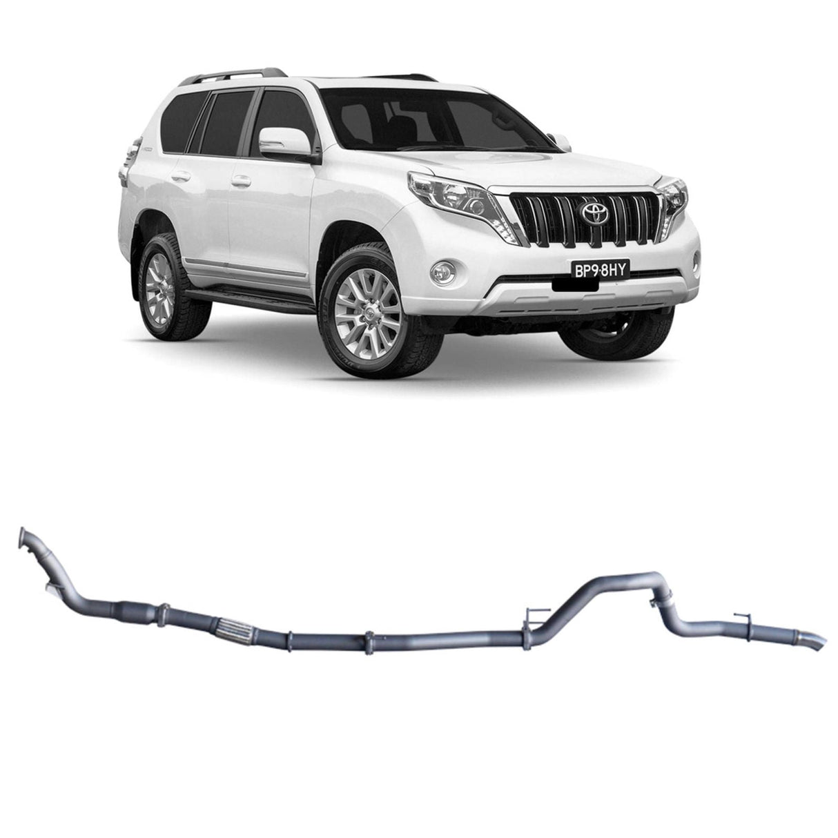 Redback Performance - Toyota Prado 120/150 Series 1KD-FTV (11/2006 - 07/2015) Exhaust (Extreme Duty 4x4) "Cat & Pipe"