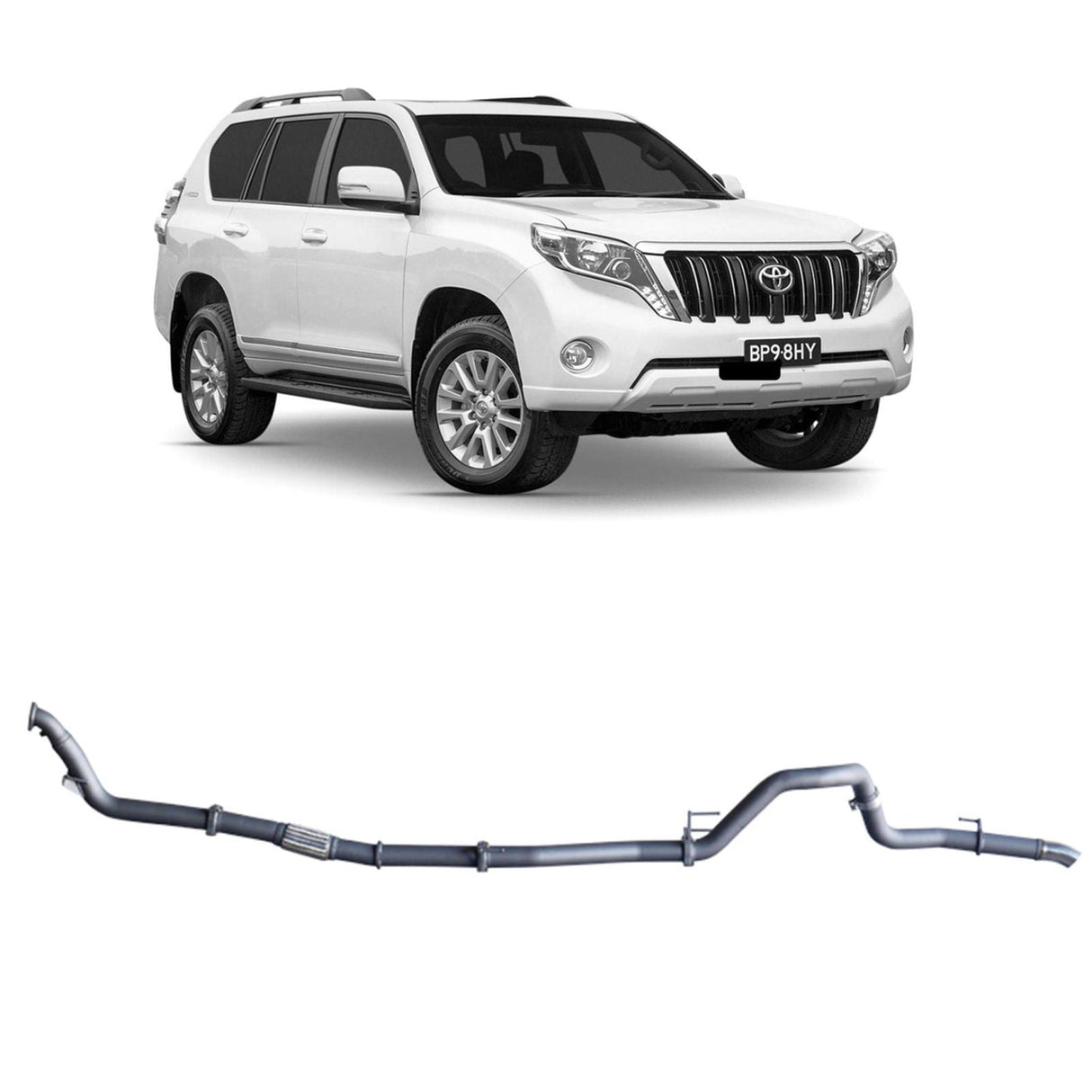 Redback Performance - Toyota Prado 120/150 Series 1KD-FTV (11/2006 - 07/2015) Exhaust (Extreme Duty 4x4) "Pipe Only"