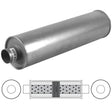 Redback - 2 1/4" Chambered Muffler Centre/Centre 24"x6" Round Aluminised Steel