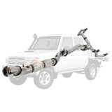ESA | 4" into Twin 3" Turbo Back Exhaust DPF Delete | Toyota Landcruiser 79 Series VDJ79 4.5L V8 | TY226