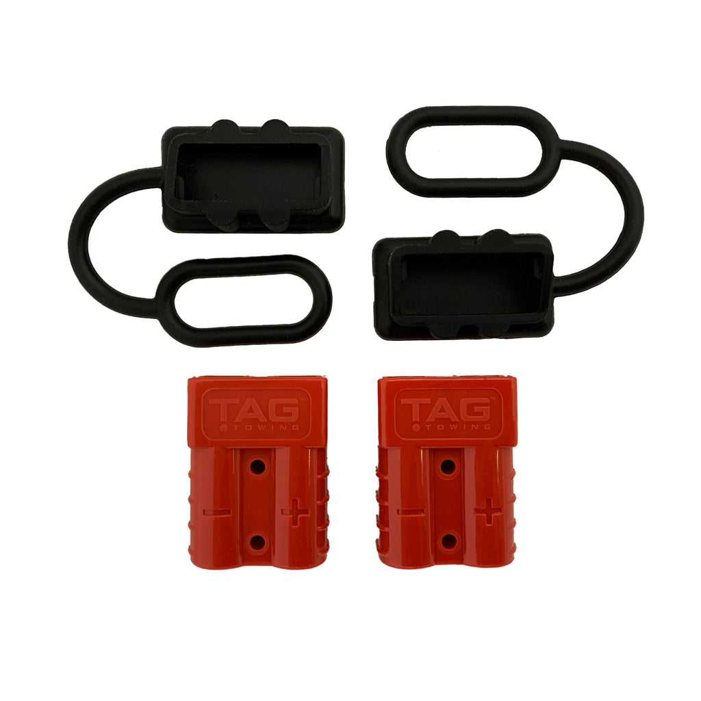 TAG | Heavy Duty Connector Set Red Anderson Plugs with Covers | Universal Fitting | UNTANDR-WC
