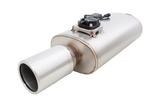 XForce | 2.5" Oval Varex Valved Universal Muffler | 4" Single Tip | 304 Stainless Steel | VMK8-250