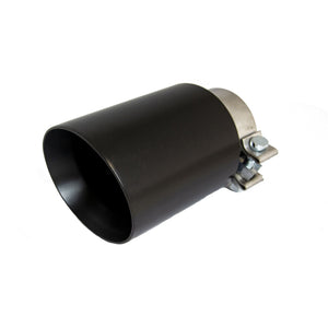 Exhaust Tip - 3" Inch (In) 5" Inch Out 200mm Long (Angle Cut - Dual Wall) Matte Black Finish