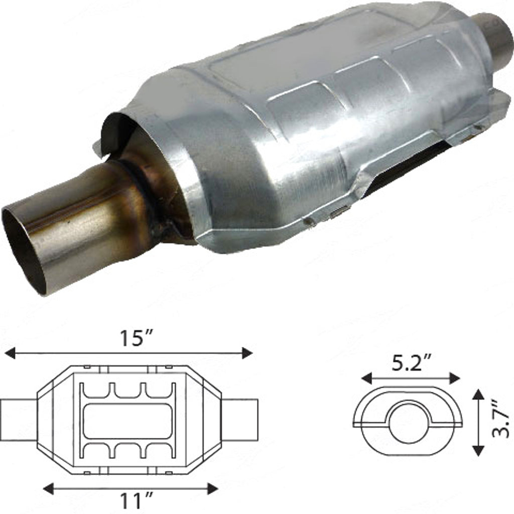 UNIVERSAL CATALYTIC CONVERTER - Euro II, 1-3/4", CPSI 400