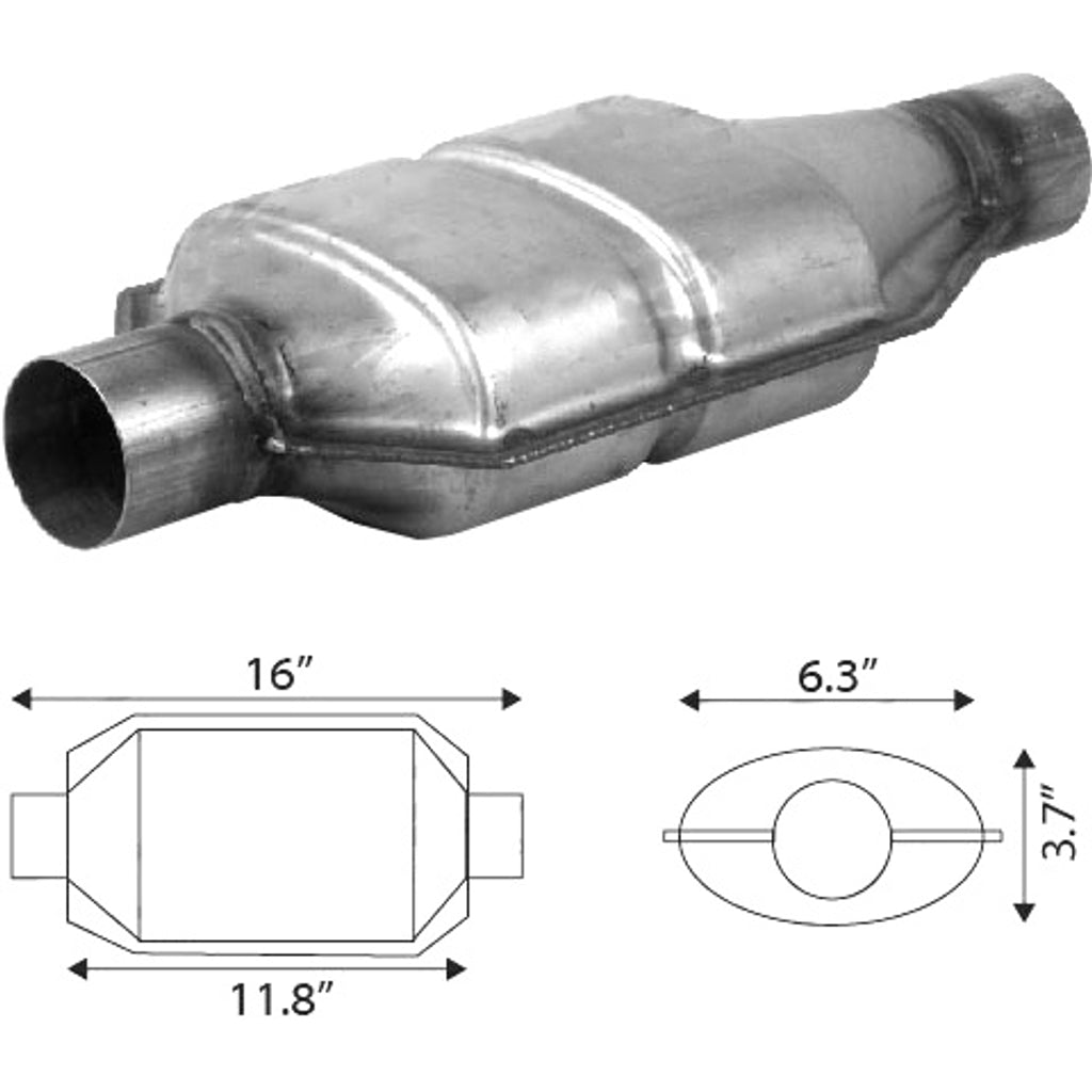 UNIVERSAL CATALYTIC CONVERTER - Euro IV, 2-1/2", CPSI 400