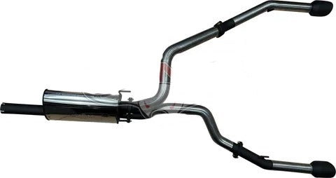 Manta - RAM DS 1500 5.7L V8 3in Single into Twin, Factory Cat Back Exhaust, with 5in Black tips