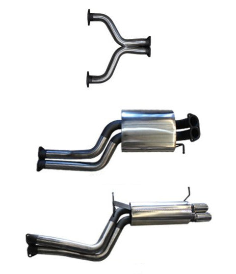 Manta - Ford Falcon BA, BF V8 Sedan & FPV GT, GT-P. 5.4L BOSS Sedan 4V (2002-2008) - Cat Back - 2.5" Stainless Dual Exhaust - Muffler/Muffler