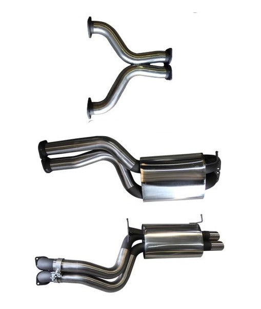 Manta - Ford Falcon BA, BF V8 Sedan & FPV GT, GT-P. 5.4L BOSS Sedan 4V (2002-2008) - Cat Back - 3" Stainless Dual Exhaust - Muffler/Muffler