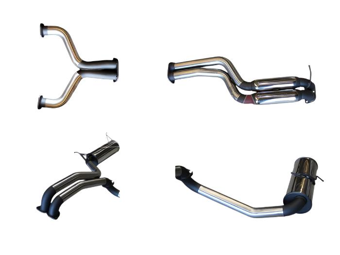 Manta - Ford Falcon BA, BF V8 Sedan & FPV GT, GT-P. 5.4L BOSS Sedan 4V (2002-2008) - Cat Back - 2.5" Stainless Dual Exhaust - Dual Exit - Hotdog/Muffler