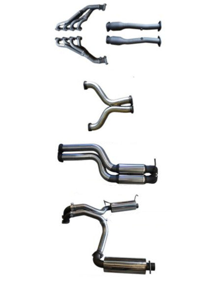 Manta - Ford Falcon BF BOSS 5.4L GT, GT-P V8 Sedan (2005-2008) - Full System - 1 3/4" Extractors + Cats with 3" Stainless Dual Cat Back - Dual Exit - Hotdog/Muffler