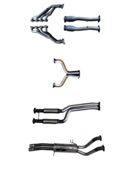 Manta - Ford Falcon BA, BF V8 Ute & FPV Pursuit, Super Pursuit Ute, 5.4L BOSS 4V (2002-2008) - Full System - 1 3/4" Extractors + Cats with 2.5" Stainless Dual Cat Back - Hotdog/Muffler
