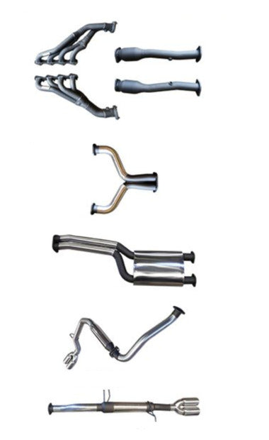 Manta - Ford Falcon BA, BF V8 Ute & FPV Pursuit, Super Pursuit Ute, 5.4L BOSS 4V (2002-2008) - Full System - Extractors + Cats with 2.5" Stainless Dual Cat Back - Dual Exit - Muffler/Hotdog