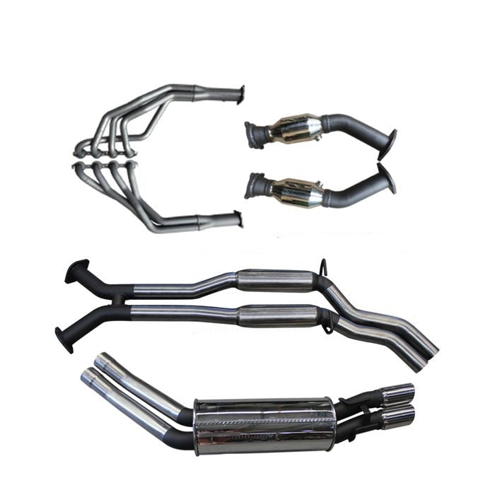 Manta - Holden Commodore Sedan (1999-2006) VT, VX, VY, VZ 5.7L, 6.0L V8 Sedan (inc. VT & VX HSV) 2.5in Dual With Extractors Hotdog/Muffler