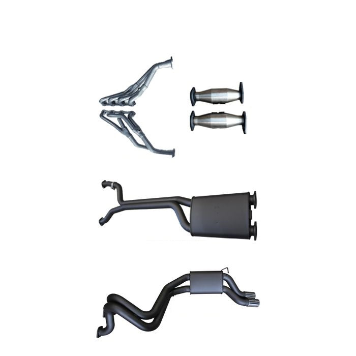 Manta - Ford Falcon AU 5.0L V8 Sedan LIVE AXLE (1998-2002) - Full System - 1 3/4" Extractors + Cats with 2.5" Dual Cat Back - Muffler/Muffler