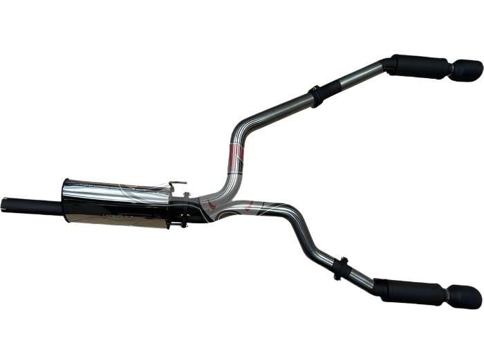 Manta - Dodge RAM DS 1500 5.7L V8 3in Twin Cat Back Exhaust, Rear Mufflers 5in Black Tips