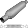 Redback - 2" Hotdog Muffler Centre/Centre 305x89mm Round Mild Steel