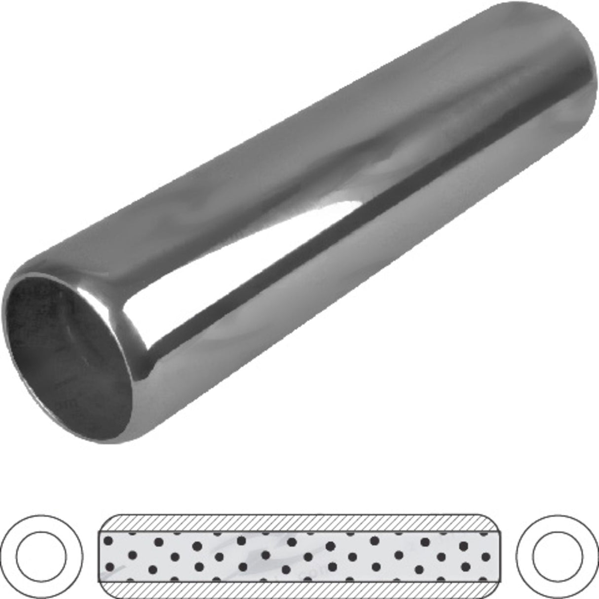 Redback - 3" Hotdog Centre/Centre 15"x3.5" Round 409 Stainless Steel